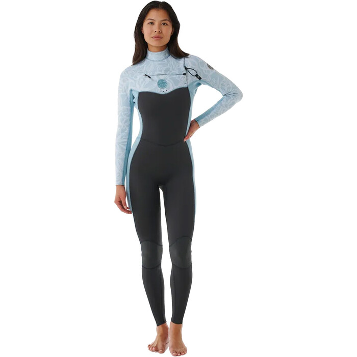 2024 Rip Curl Womens Dawn Patrol Performance 4/3mm Chest Zip Wetsuit 14UWFS - Mid Blue